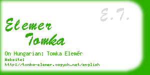 elemer tomka business card